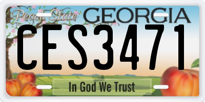GA license plate CES3471