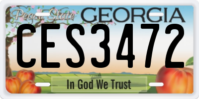 GA license plate CES3472