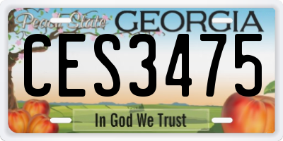 GA license plate CES3475