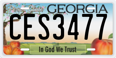GA license plate CES3477