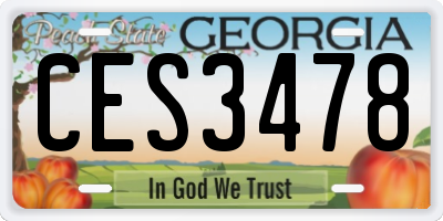 GA license plate CES3478