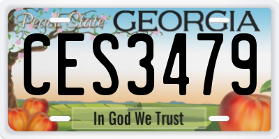 GA license plate CES3479