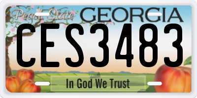 GA license plate CES3483