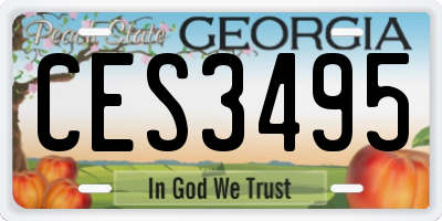 GA license plate CES3495
