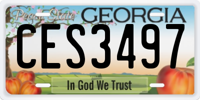 GA license plate CES3497