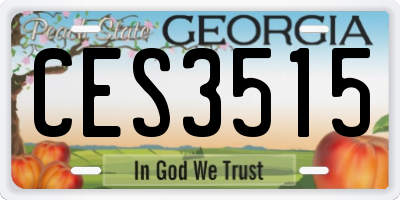 GA license plate CES3515
