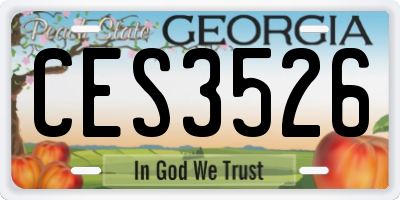 GA license plate CES3526