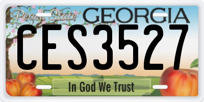 GA license plate CES3527