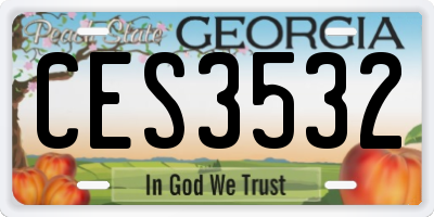 GA license plate CES3532