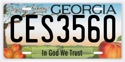 GA license plate CES3560