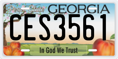 GA license plate CES3561