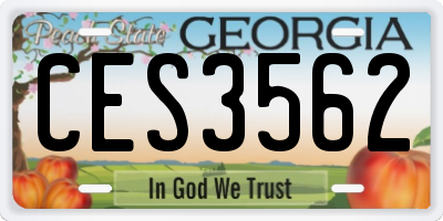 GA license plate CES3562