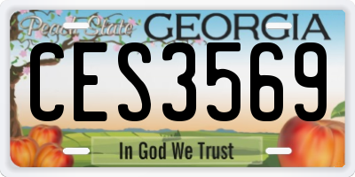 GA license plate CES3569