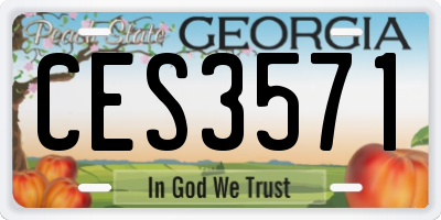 GA license plate CES3571