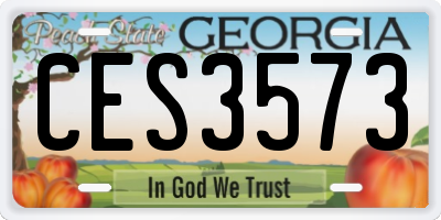 GA license plate CES3573
