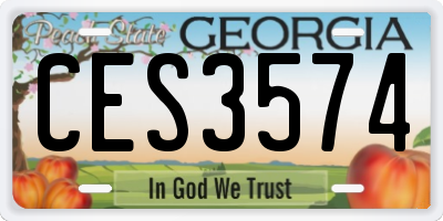 GA license plate CES3574