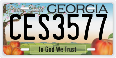 GA license plate CES3577