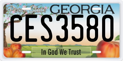 GA license plate CES3580