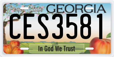 GA license plate CES3581
