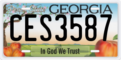 GA license plate CES3587