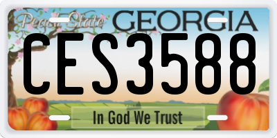 GA license plate CES3588
