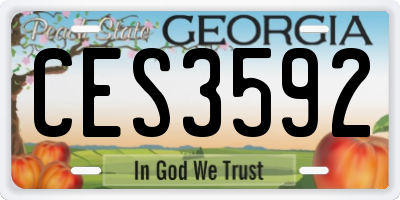 GA license plate CES3592