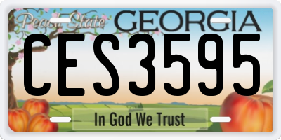 GA license plate CES3595