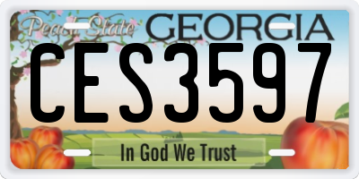 GA license plate CES3597
