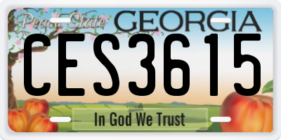 GA license plate CES3615