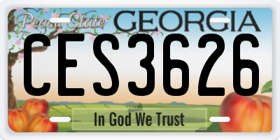 GA license plate CES3626