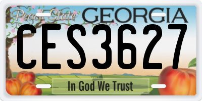 GA license plate CES3627