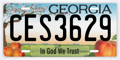 GA license plate CES3629