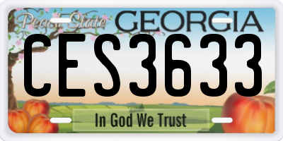 GA license plate CES3633