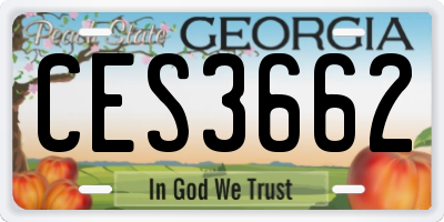 GA license plate CES3662