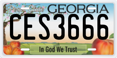 GA license plate CES3666