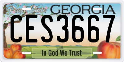 GA license plate CES3667