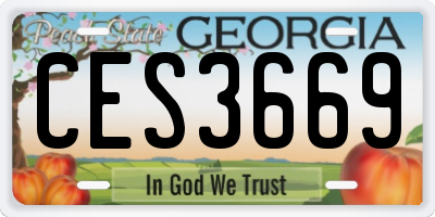 GA license plate CES3669