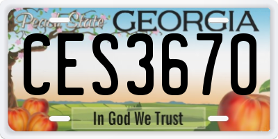 GA license plate CES3670