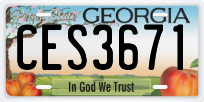GA license plate CES3671