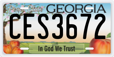 GA license plate CES3672