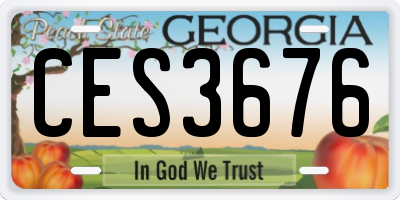 GA license plate CES3676