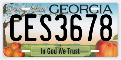 GA license plate CES3678