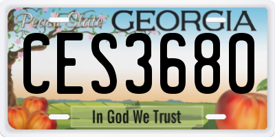 GA license plate CES3680