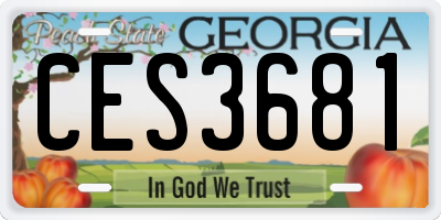 GA license plate CES3681