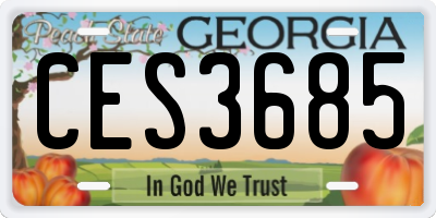 GA license plate CES3685