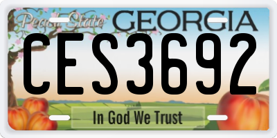 GA license plate CES3692