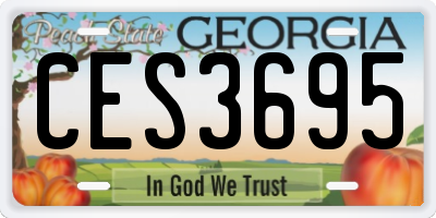 GA license plate CES3695