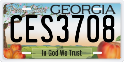 GA license plate CES3708