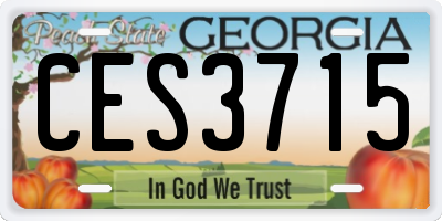 GA license plate CES3715