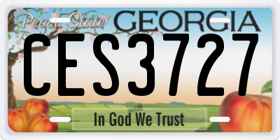 GA license plate CES3727
